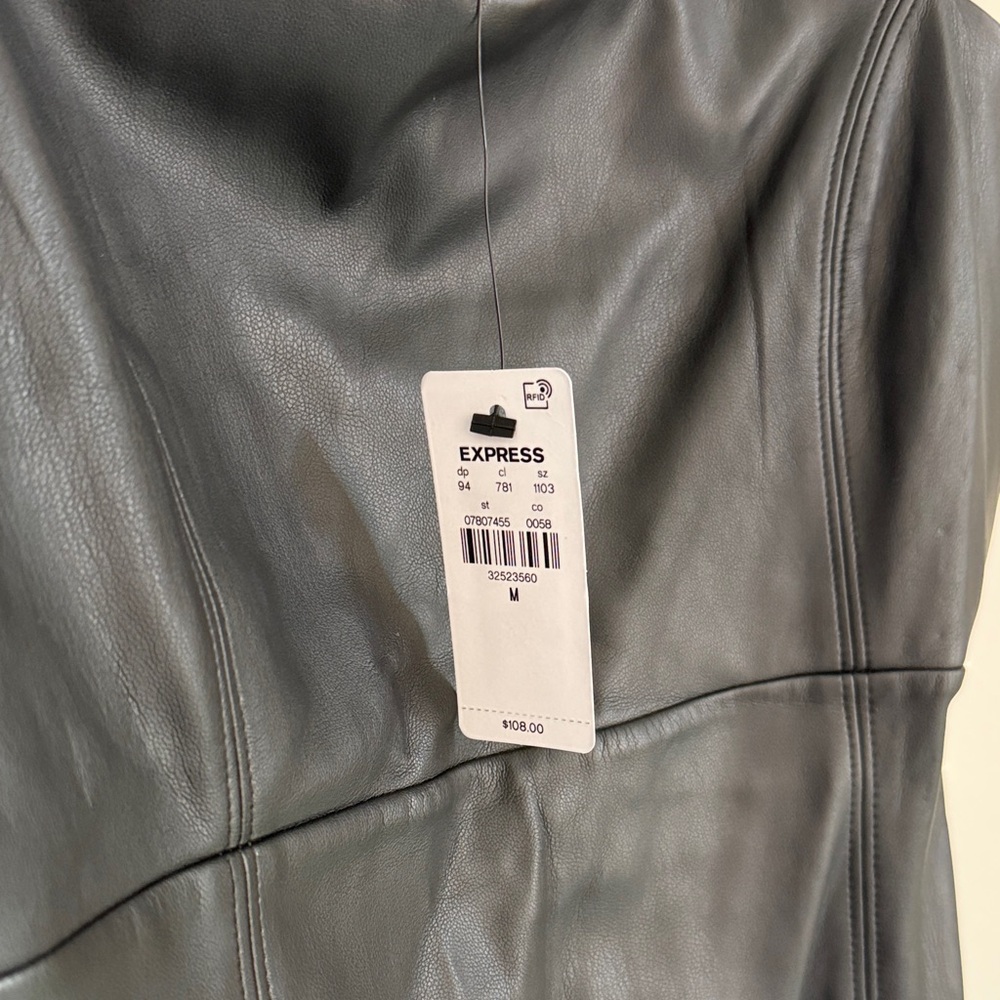 Express Faux Leather Body Contour Dress - Picture 4 of 10